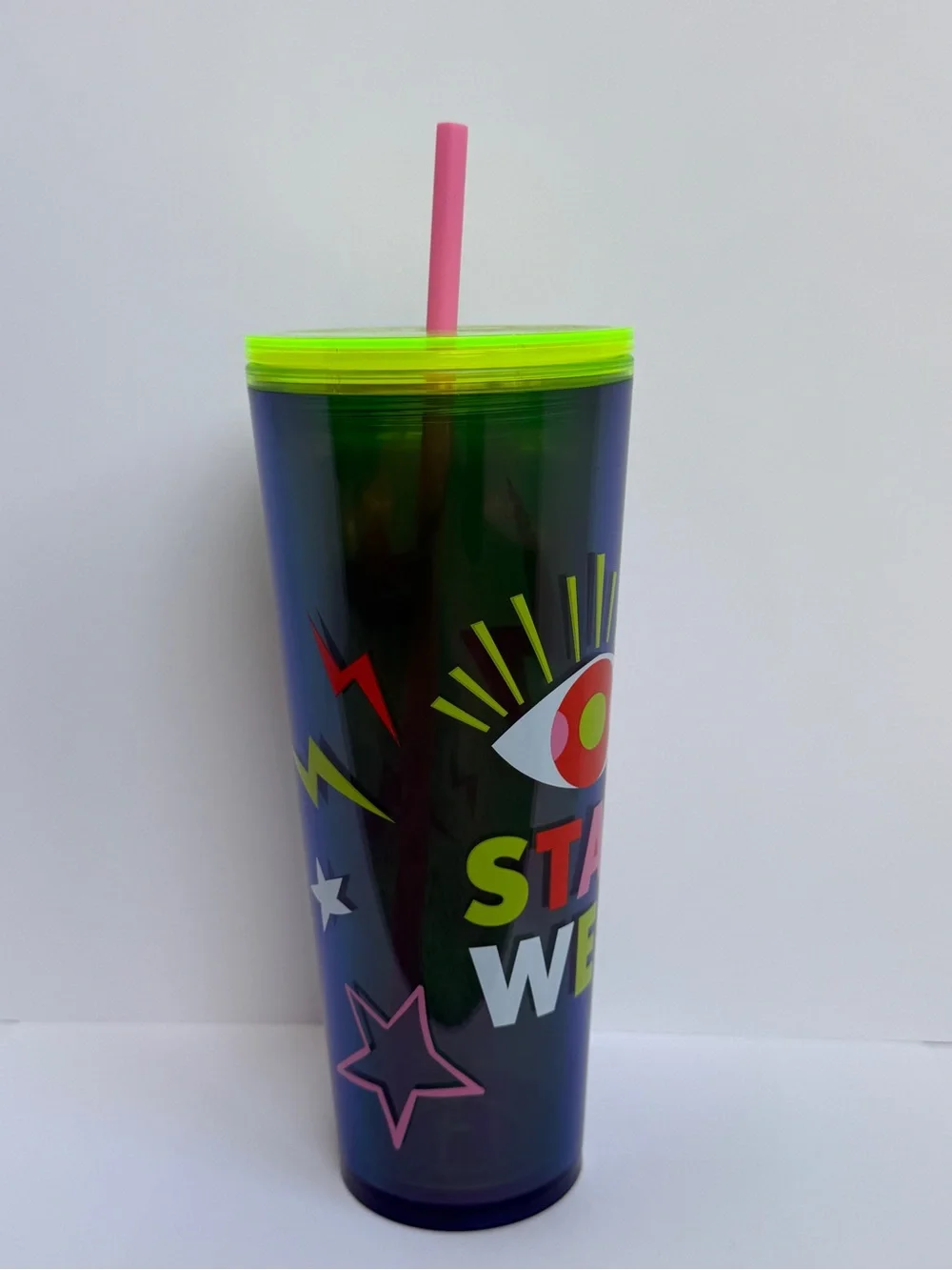 Starbucks Stay Weird Neon Tumbler Cup - Pink & Lime
